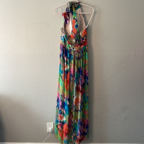 RED Saks Fifth Avenue Halter Colorful Dress - Picture 3 of 9
